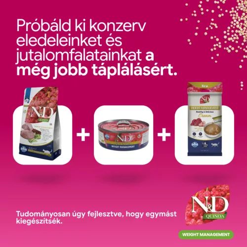 N&D Quinoa Weight Management Bárány Száraz Macskaeledel 1,5kg