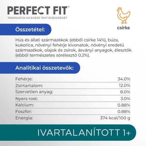Perfect Fit száraz macskaeledel sterile csirke 1,4kg