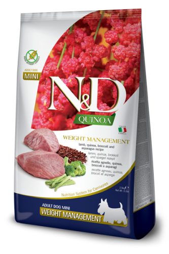 N&D Quinoa Weight Management adult mini száraz kutyaeledel bárány 800g