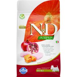   N&D Grain Free csirke&gránátalma sütőtökkel adult mini száraz kutyaeledel 800g