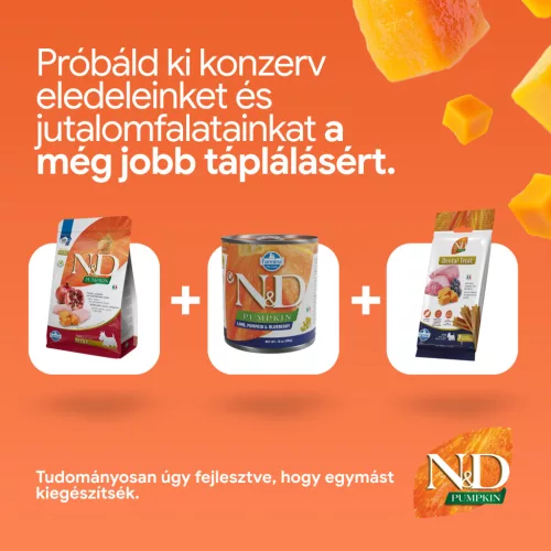 N&D Pumpkin Csirke & Gránátalma Felnőtt Mini Száraz Kutyaeledel 800g