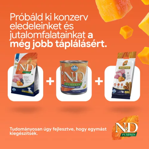 N&D Pumpkin Bárány & Áfonya Kölyök Mini  Száraz Kutyaeledel 2,5kg