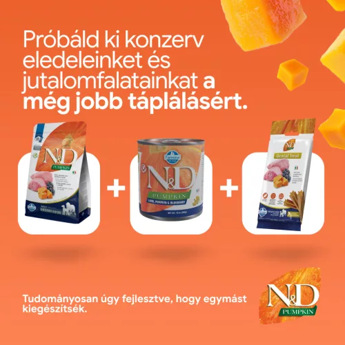 N&D Pumpkin Bárány & Áfonya Felnőtt Medium & Maxi Száraz Kutyaeledel 2,5kg