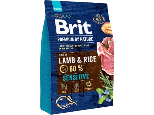BRIT Premium by Nature sensitive kutyaeledel bárány&rizs 3kg