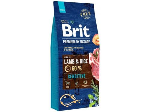 BRIT Premium by Nature sensitive kutyaeledel bárány&rizs 15kg