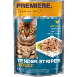 Premiere Tender Stripes macska tasak adult csirke 28x85g