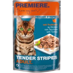 Premiere Tender Stripes macska tasak adult pulyka 28x85g