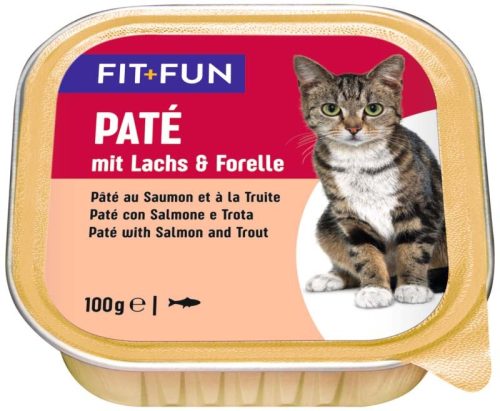 Fit+Fun macska tálka adult lazac&pisztráng 16x100g