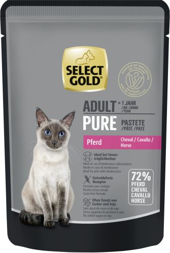 Select Gold Pure macska tasak adult lóhús 12x85g