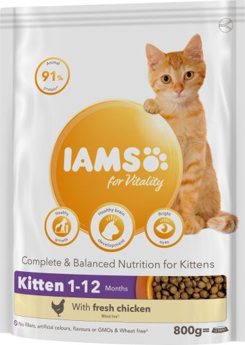 IAMS Vitality macska szárazeledel kitten csirke 800g