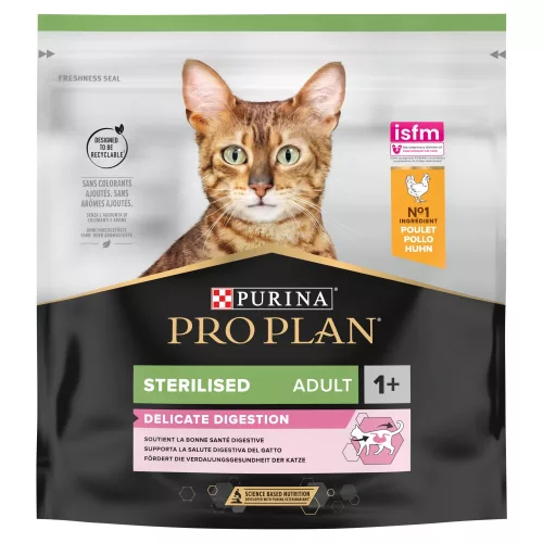 Pro Plan Steril Delicate Digestion száraz macskaeledel csirke 400g