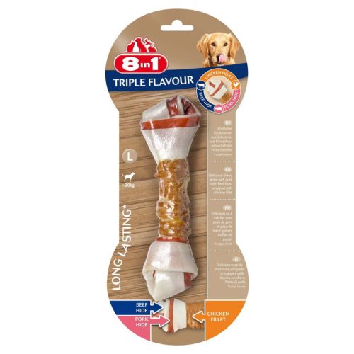 8in1 Triple Flavour kutya rágócsont L 85g 1db