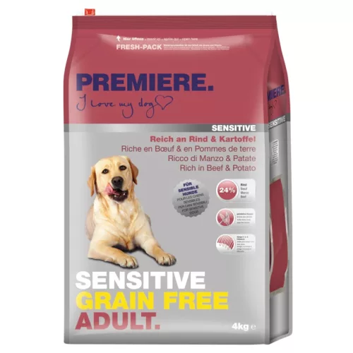 Premiere Sensitive Grain Free adult száraz kutyaeledel marha&burgonya 4kg
