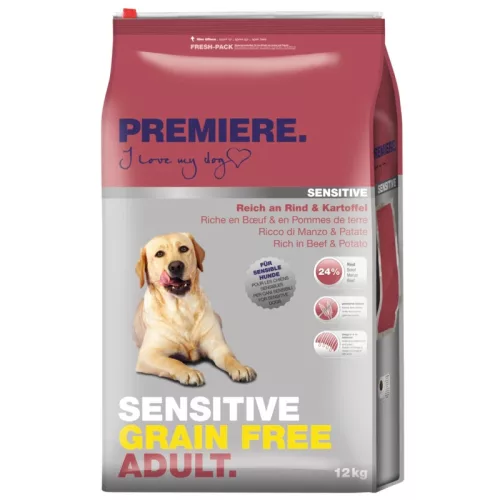 Premiere Sensitive Grain Free adult száraz kutyaeledel marha&burgonya 12kg