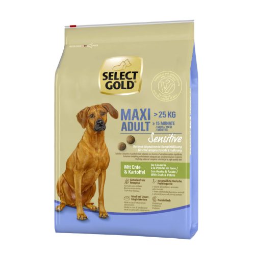 SELECT GOLD Sensitive kutya szárazeledel maxi adult kacsa&burgonya 4kg