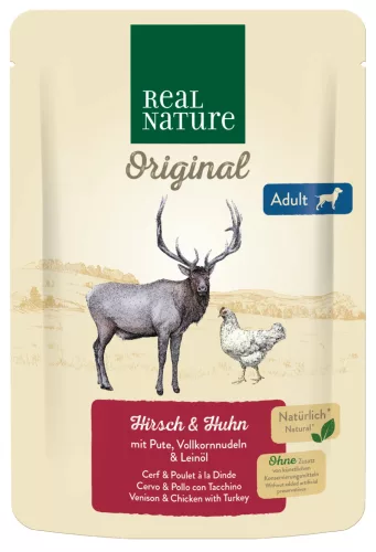 Real Nature Original kutya tasak adult szarvas&csirke 6x300g