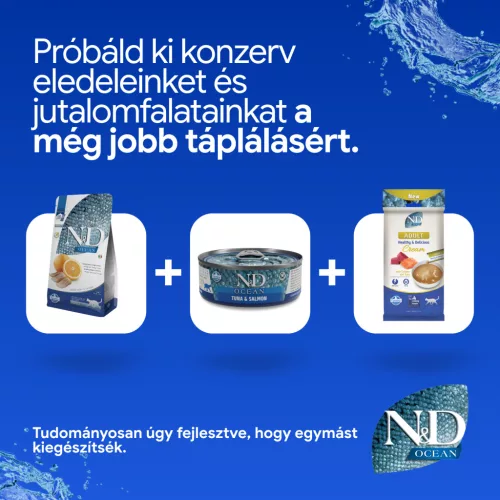 N&D Ocean Hering & Narancs Felnőtt Száraz Macskaeledel 300g