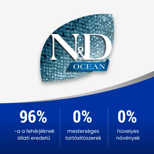 N&D Ocean Tőkehal, Sütőtök & Narancs Felnőtt Mini Száraz Kutyaeledel 800g