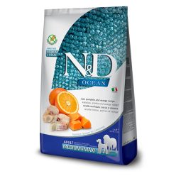   N&D Grain Free Ocean tőkehal&narancs sütőtökkel adult medium&large száraz kutyaeledel 2,5kg