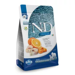   N&D Ocean Tőkehal, Sütőtök & Narancs Felnőtt Medium & Maxi Száraz Kutyaeledel 2,5kg