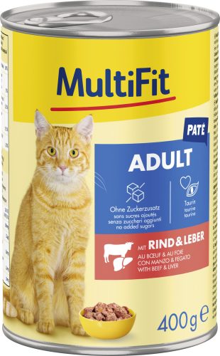 MultiFit macska konzerv paté adult marha&máj 6x400g