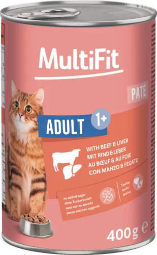 MultiFit macska konzerv paté adult marha&máj 6x400g