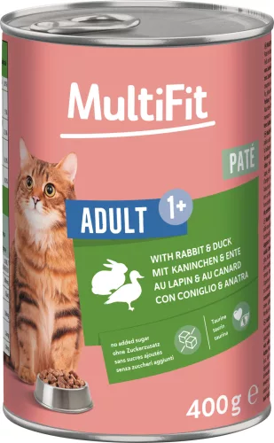 MultiFit macska konzerv paté adult nyúl&kacsa 6x400g