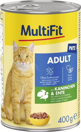 MultiFit macska konzerv paté adult nyúl&kacsa 6x400g