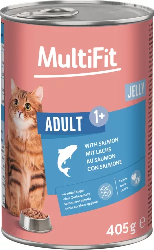 MultiFit macska konzerv zselé adult lazac 6x400g