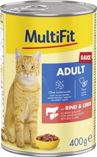 MultiFit macska konzerv szósz adult marha&máj 6x400g
