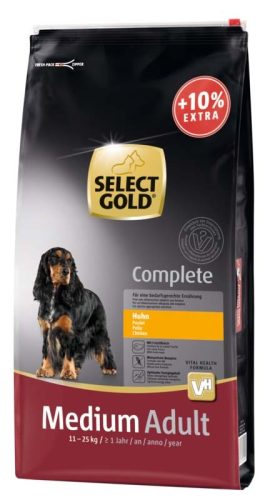 Select Gold Complete száraz kutyaeledel medium adult csirke 12+1,2kg