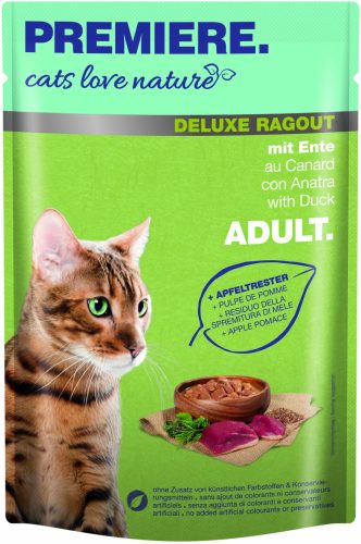 Premiere Cats Love Nature Deluxe Ragout macska tasak adult kacsa 24x100g