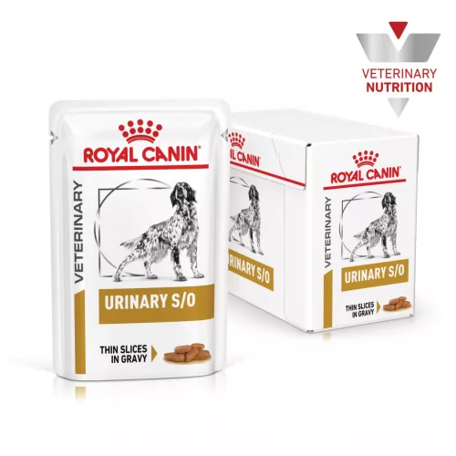 Royal Canin Veterinary Urinary S/O húgykő ellen nedves kutyaeledel tasak 12x100g