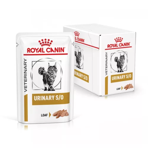 Royal Canin Veterinary Urinary S/O loaf húgykő ellen nedves macskaeledel tasak 12x85g