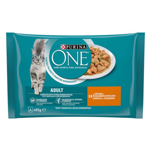 Purina One macska tasak MP adult csirke&zöldbab 4x85g