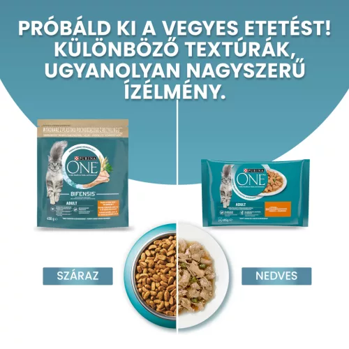 Purina ONE macska tasak MP adult csirke&zöldbab 4x85g