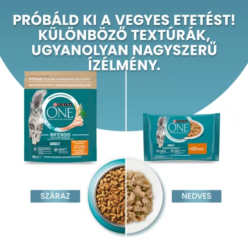 Purina ONE macska tasak MP adult csirke&zöldbab 4x85g