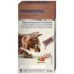   Premiere My Cream macska jutalomfalat kenőmájas&áfonya 6x15g