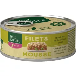  Real Nature Filet & Mousse macska konzerv adult csirke&pulyka 6x85g