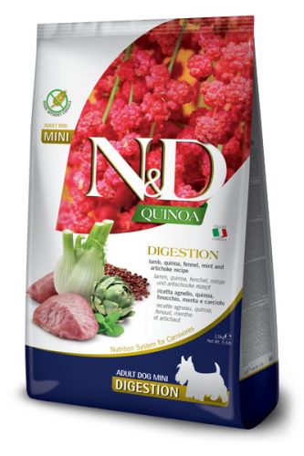 N&D Quinoa Digestion bárány&quinoa adult mini száraz kutyaeledel 800g