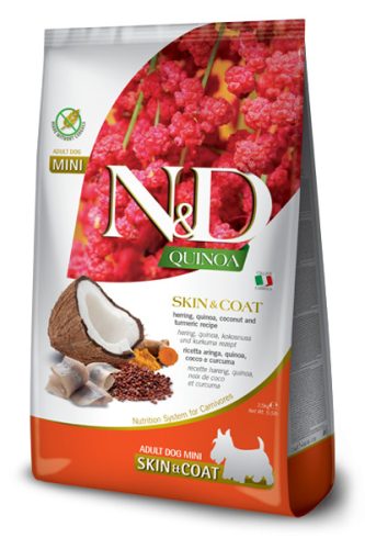 N&D Quinoa Skin&Coat adult mini száraz kutyaeledel hering 800g