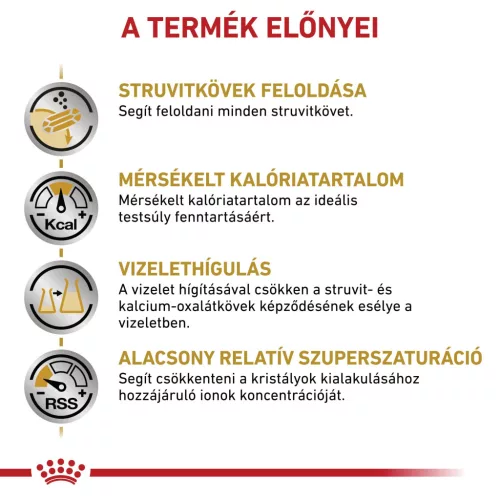 Royal Canin Veterinary Urinary s/o mc alacsony kalória száraz macskaeledel húgykő 7kg