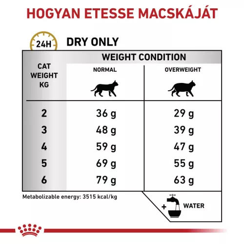 Royal Canin Veterinary Urinary s/o mc alacsony kalória száraz macskaeledel húgykő 7kg