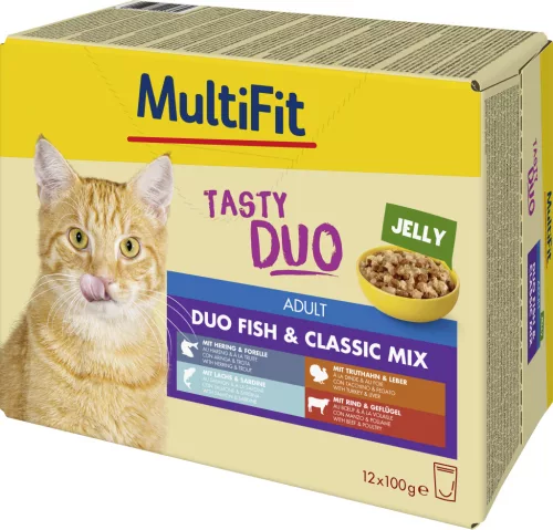 MultiFit JellyDuo macska tasak MP adult halas 12x100g