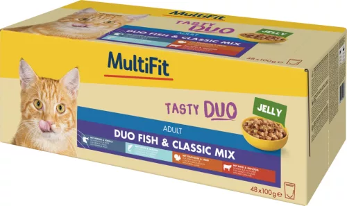 MultiFit JellyDuo macska tasak MP adult halas 48x100g