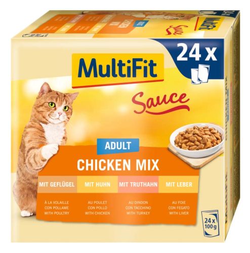 MultiFit Sauce macska tasak MP adult csirke 24x100g