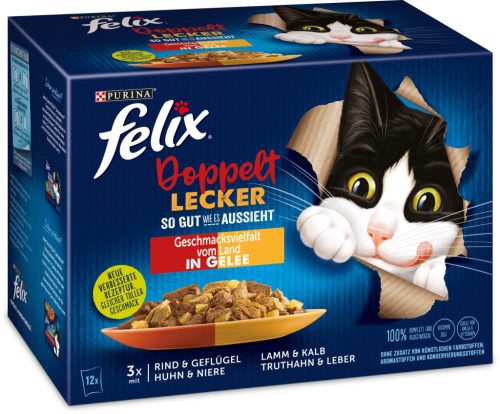 Felix "Doppelt Lecker" macska tasak MP hús zselés 12x85g