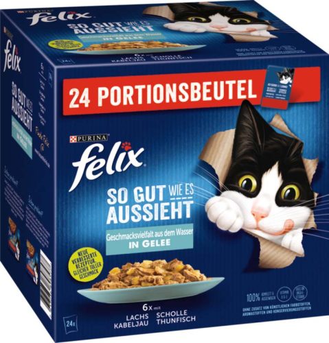 Felix "So gut wie es aussieht" macska tasak MP hal zselés 24x85g