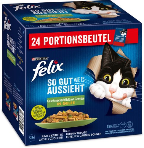 Felix "So gut wie es aussieht" macska tasak MP zöldség zselés 24x85g