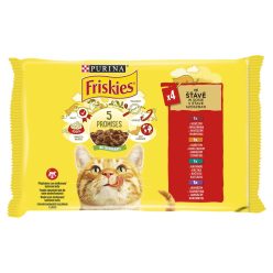Friskies macska tasak MP csirke&marha&bárány&kacsa 4x85g